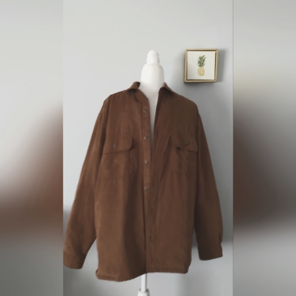 Jacket Men's Winter Weatherproof   Lined Style Shacket  Brown  Medium Warm